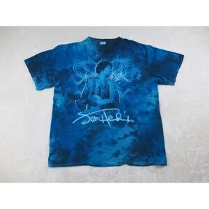 Jimi‎ Hendrix Shirt Mens Extra Large Blue Tie Dye Rock Music Concert*